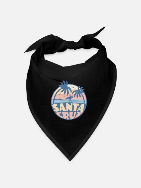Santa Cruz California Vintage sunset Surfer Wellen - Bandana Dreieckstuch - Schwarz