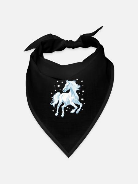 Pferd mit Sternen - Bandana Dreieckstuch - Schwarz