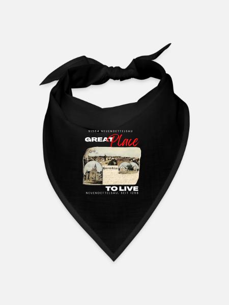 91564 Neuendettelsau Mittelfranken Gemeinde Mode - Bandana Dreieckstuch - Schwarz