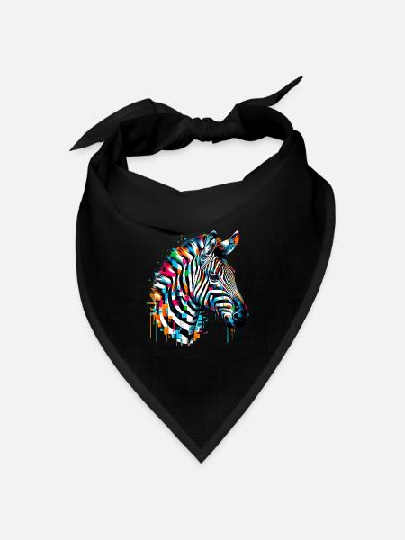 Zebra - Bandana Dreieckstuch - Schwarz