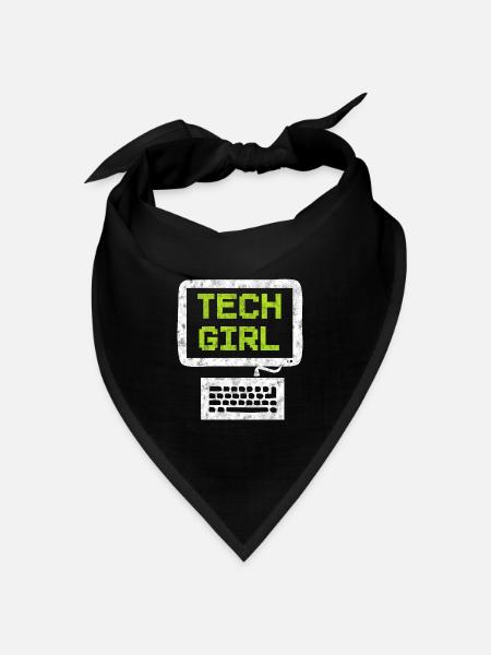 Tech Girl Computertechniker - Bandana Dreieckstuch - Schwarz