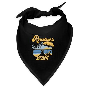 Beach Rentner 2025 Rente Frührentner Pension - Bandana Dreieckstuch - Schwarz - Vorne