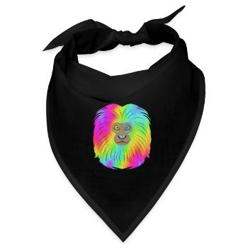 Tamarin Affe Affen Affenähnlich Affengesicht - Bandana Dreieckstuch - Schwarz - Vorne