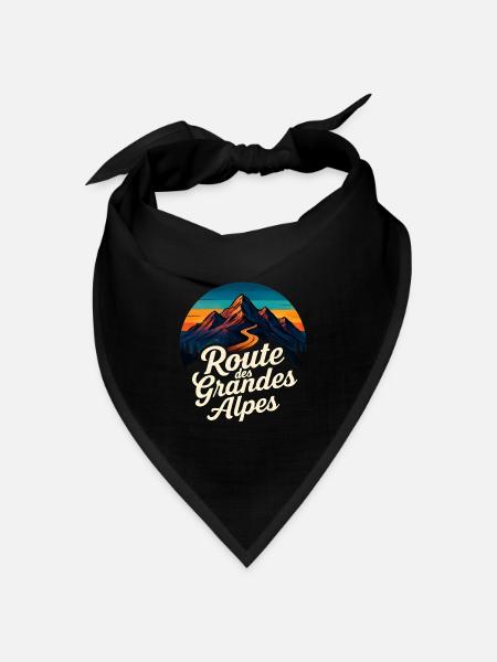 Route des Grandes Alpes Vintage - Bandana Dreieckstuch - Schwarz