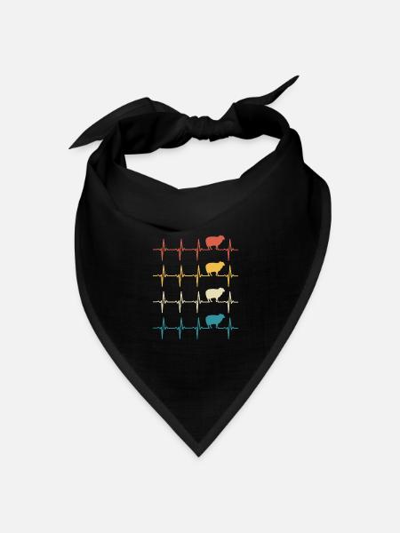 Herzschlag Schaf, Schaf, Schaf - Bandana Dreieckstuch - Schwarz