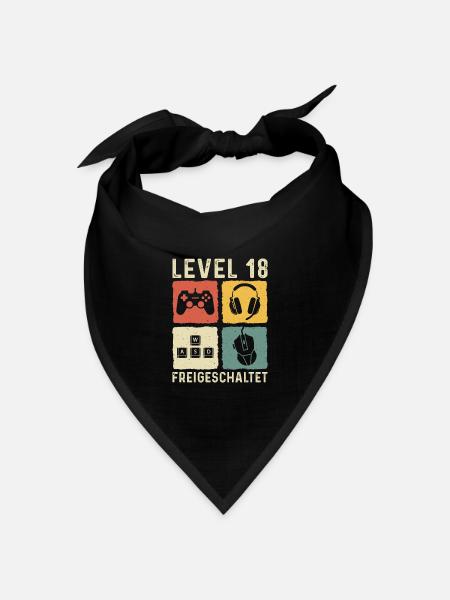 Level 18 freigeschaltet 18. Geburtstag 18 Jahre - Bandana Dreieckstuch - Schwarz