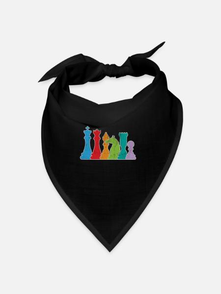 Schach - Bandana Dreieckstuch - Schwarz
