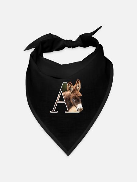 A Ane alphabet animal - Bandana Dreieckstuch - Schwarz