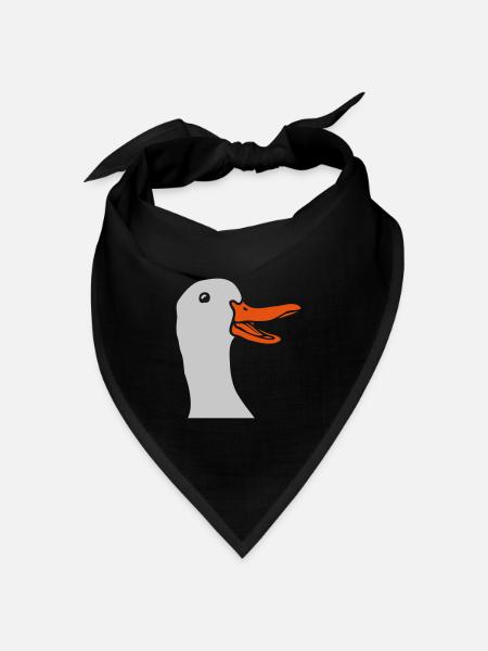 Lustige Comic Gans Kopf - Bandana Dreieckstuch - Schwarz