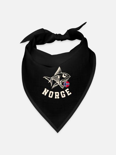 Norwegen Fisch Angeln Angler Fischen - Bandana Dreieckstuch - Schwarz