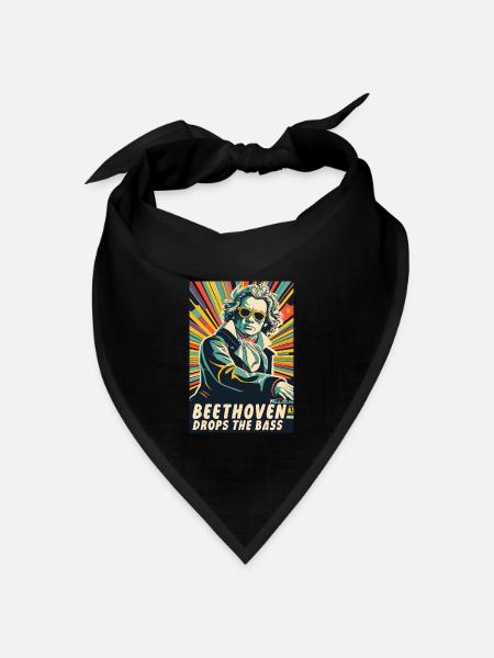 Beethoven Drops the Bass DJ - Bandana Dreieckstuch - Schwarz