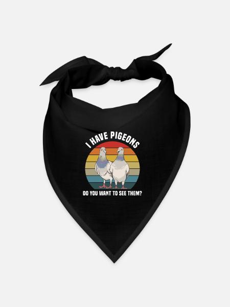 Tauben - Bandana Dreieckstuch - Schwarz