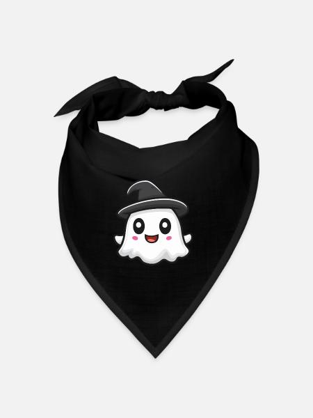Geist Halloween Comic - Bandana Dreieckstuch - Schwarz
