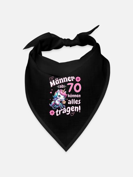 Männer ab 70. Geburtstag Mann 70 lustige Sprüche - Bandana Dreieckstuch - Schwarz