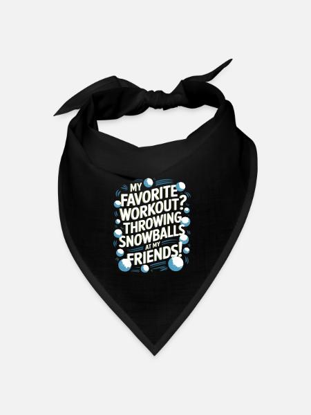 Mein Lieblingstraining? Schneebälle auf meine Pommes werfen - Bandana Dreieckstuch - Schwarz