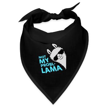 Lama Not My Problama Cool Sonnenbrille Seitlich - Bandana Dreieckstuch - Schwarz - Vorne