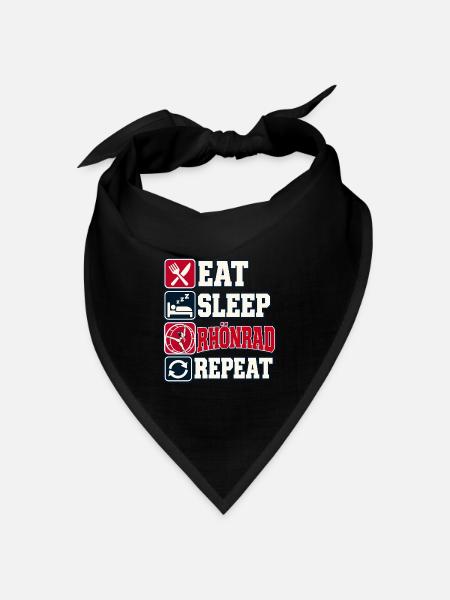 Eat Sleep Rhönrad Repeat - Bandana Dreieckstuch - Schwarz