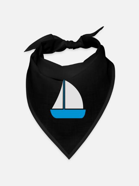 Segelboot - Bandana Dreieckstuch - Schwarz