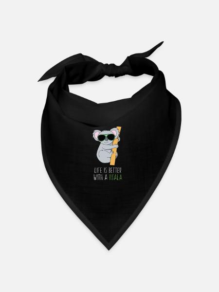 Life is better with a Koala - Bandana Dreieckstuch - Schwarz