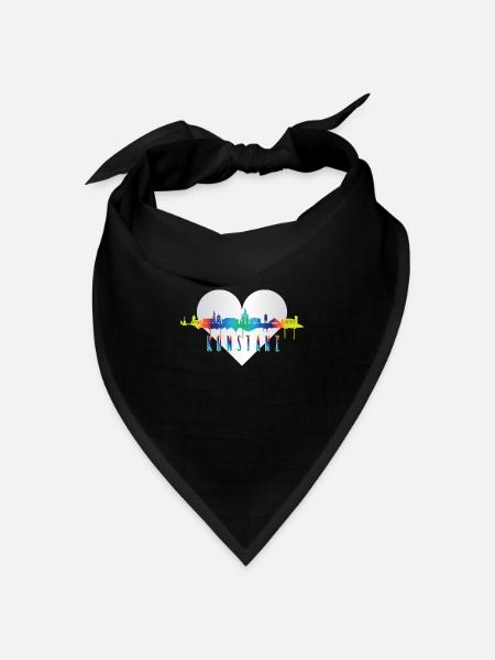 Konstanz Skyline - Bandana Dreieckstuch - Schwarz