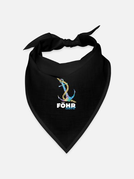 Föhrankert Föhr Foehr Anker Nordsee Nordseeinsel - Bandana Dreieckstuch - Schwarz
