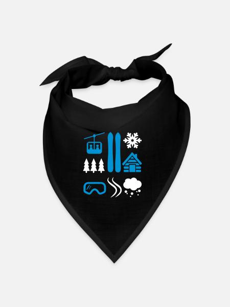 SKI - Bandana Dreieckstuch - Schwarz