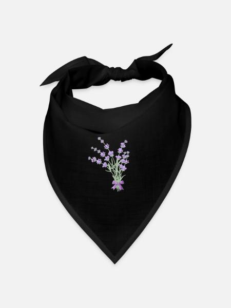 Lavendelstrauss - Bandana Dreieckstuch - Schwarz