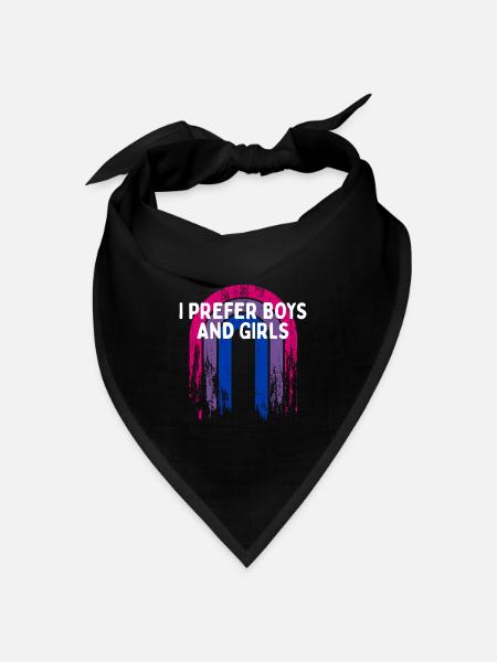I Prefer Boys and Girls Bisexual LGBTQ Bi Pride - Bandana Dreieckstuch - Schwarz