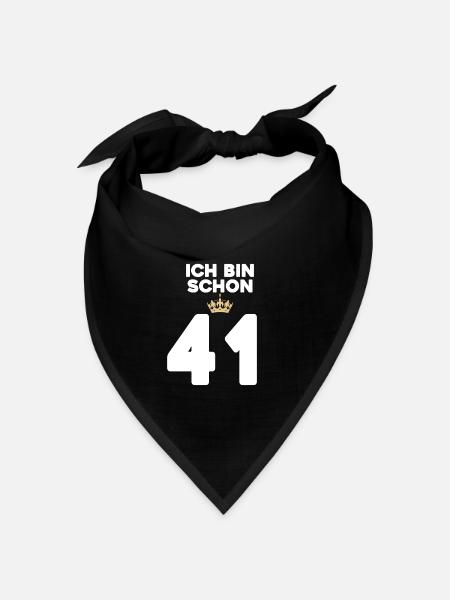 41 Geburtstag - 41 Jahre mit Krone - Bandana Dreieckstuch - Schwarz