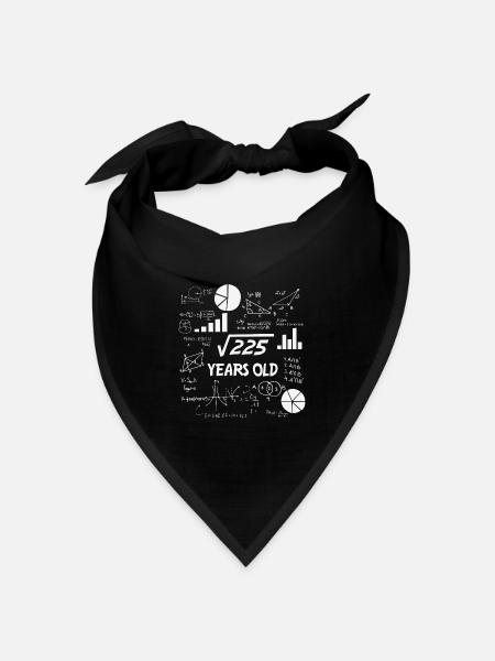 Square Root of 225 | 15 Birthday Math 15 Years Old - Bandana Dreieckstuch - Schwarz