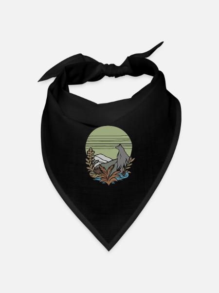 Lone Wolf – Vintage Nature - Bandana Dreieckstuch - Schwarz