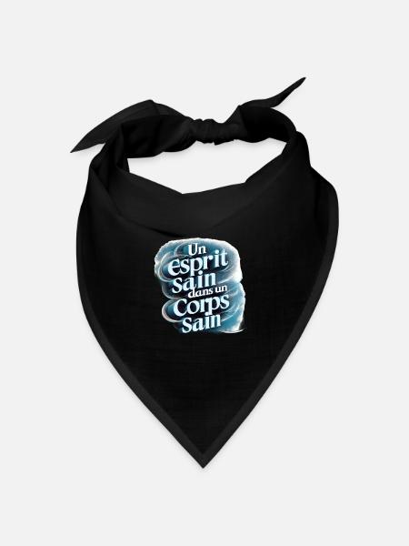Wohlfühlen in einem gesunden Körper - Bandana Dreieckstuch - Schwarz