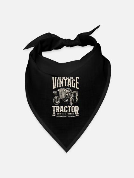 Oldtimer Traktor Bauer Geburtstag Geboren 1931 - Bandana Dreieckstuch - Schwarz