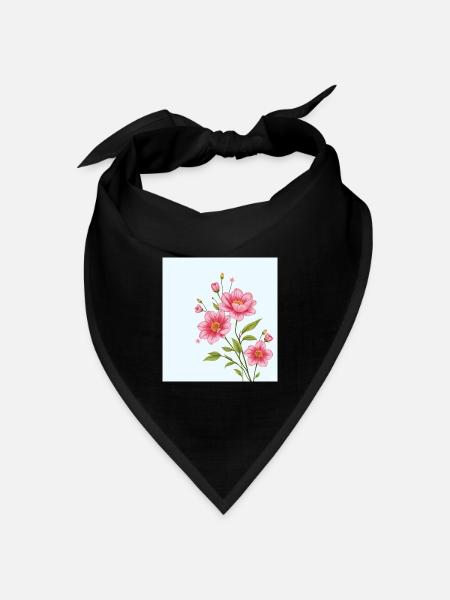 Flower - Bandana Dreieckstuch - Schwarz