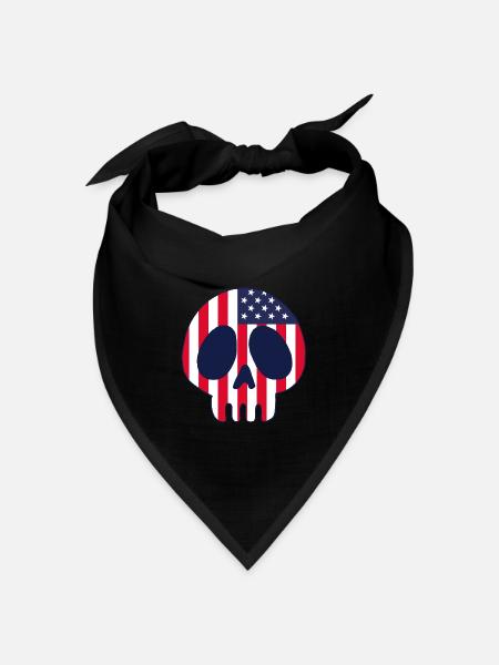 Amerikanischer Schädel - Bandana Dreieckstuch - Schwarz