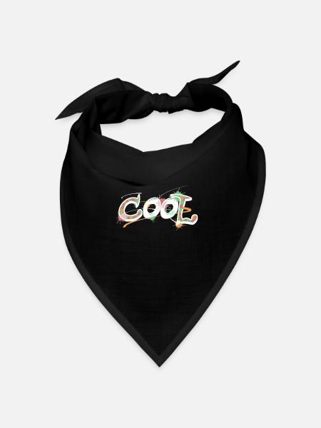 Cool Schriftzug cooles Shirt Graffiti Comic Look - Bandana Dreieckstuch - Schwarz