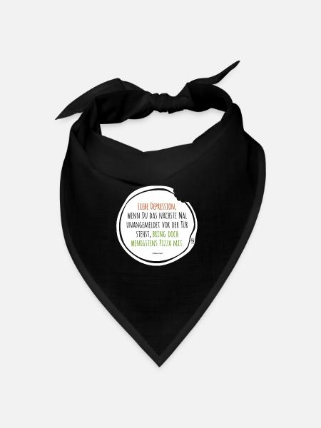 Depression Pizza - Bandana Dreieckstuch - Schwarz