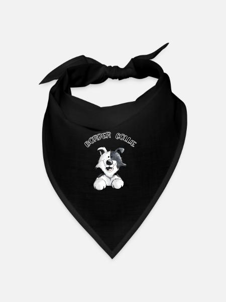 Abenteuerlustiger Border Collie - Bandana Dreieckstuch - Schwarz