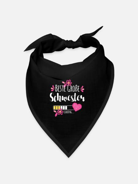 Beste Große Schwester Loading - Bandana Dreieckstuch - Schwarz