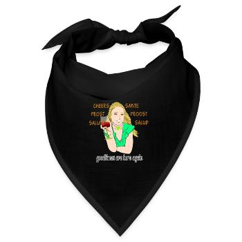 Prost auf einen Neuanfang Happy Days Cheers Santé - Bandana Dreieckstuch - Schwarz - Vorne