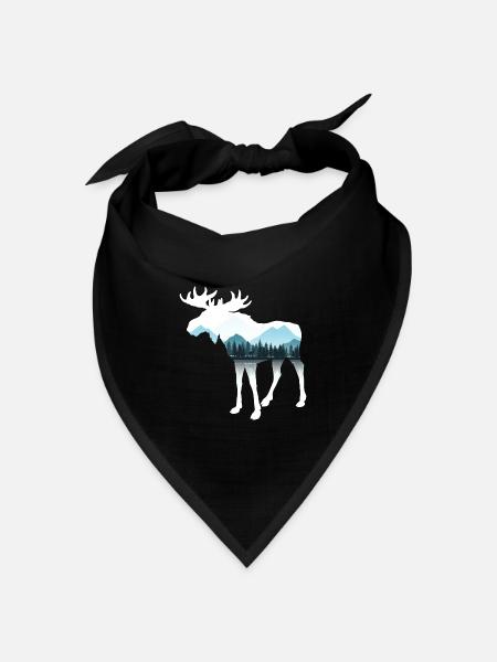 Elch - Bandana Dreieckstuch - Schwarz