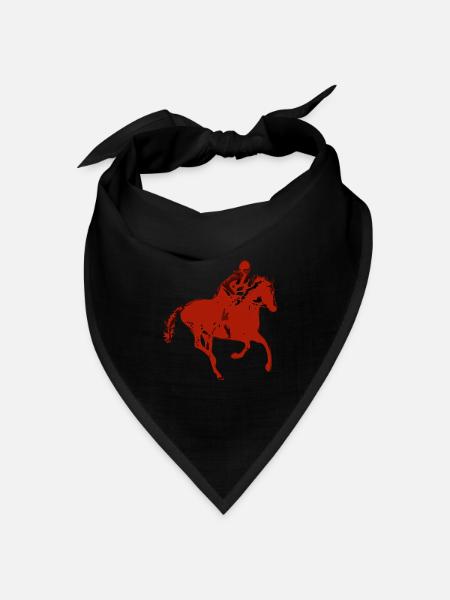 Dynamischer Reiter - Bandana Dreieckstuch - Schwarz