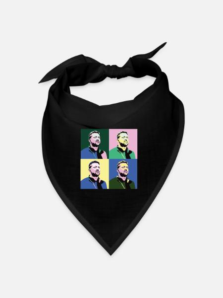 Selenskyj Pop-Art - Bandana Dreieckstuch - Schwarz