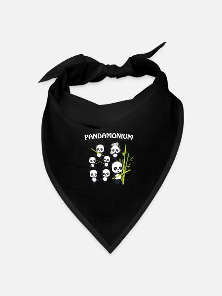 Panda - Bandana Dreieckstuch - Schwarz