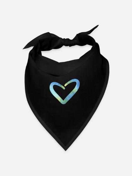 Liebe in der Liebe - Bandana Dreieckstuch - Schwarz