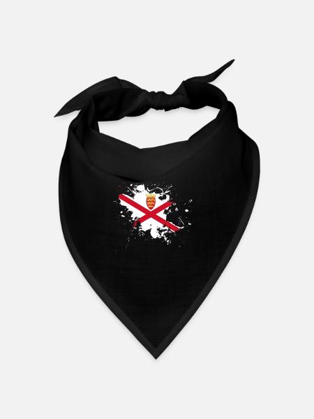 Jersey Flagge als Farbklecks - Bandana Dreieckstuch - Schwarz