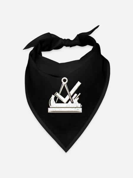Tischler und Schreiner Zunftsymbol 3D Grunge Used - Bandana Dreieckstuch - Schwarz