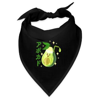 Kawaii Avocado Saft - Bandana Dreieckstuch - Schwarz - Vorne