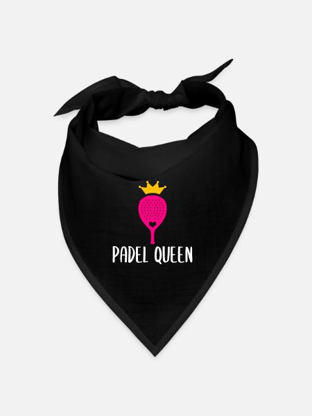 Padel Paddel Tennis Sport Königin Herz I Geschenk - Bandana Dreieckstuch - Schwarz