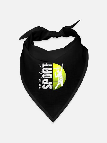 Eins mit dem Sport - Tennis - Bandana Dreieckstuch - Schwarz